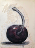 Original Modernist Oil Stick Pigment Painting by Aaron Fink, Cherry. Pop Art