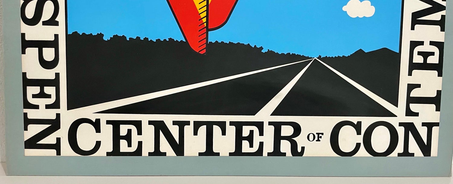 Pop Art Aspen Road Sign D'arcangelo Silkscreen Chiron Press Vintage Art Poster