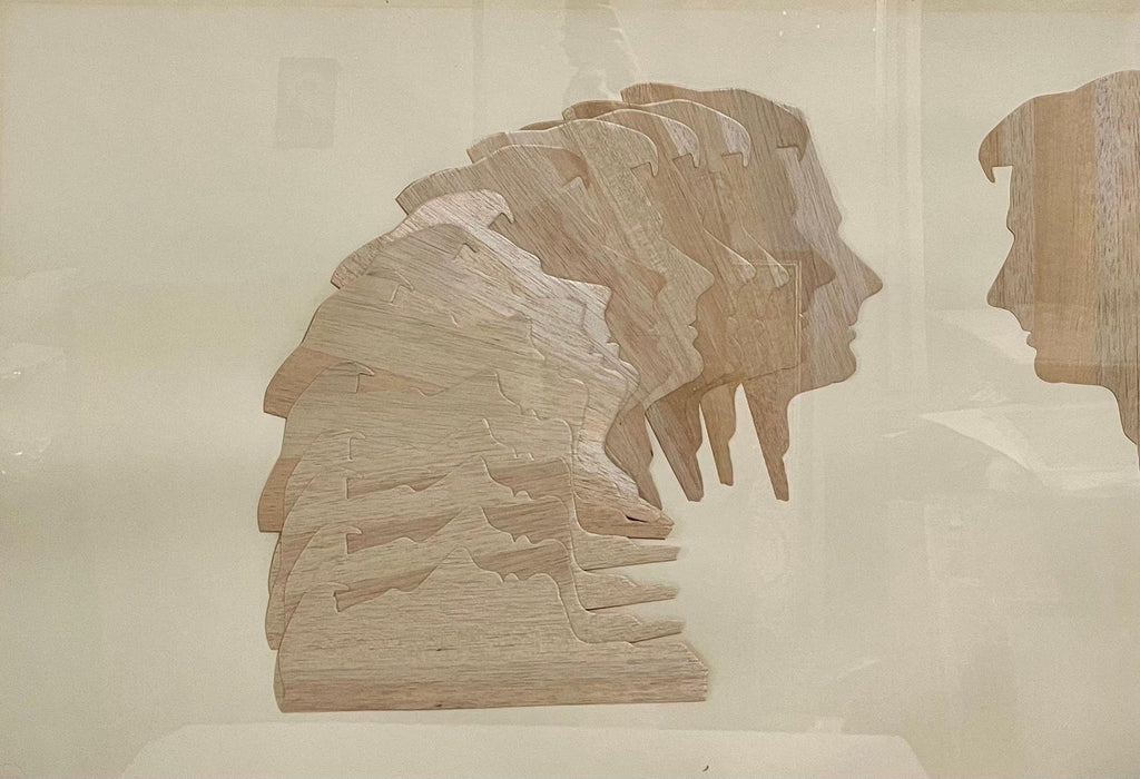 1970's Large Italian Pop Art Mario Ceroli Arte Povera Sculpture Collage in Wood