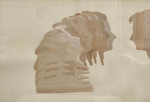 1970's Large Italian Pop Art Mario Ceroli Arte Povera Sculpture Collage in Wood