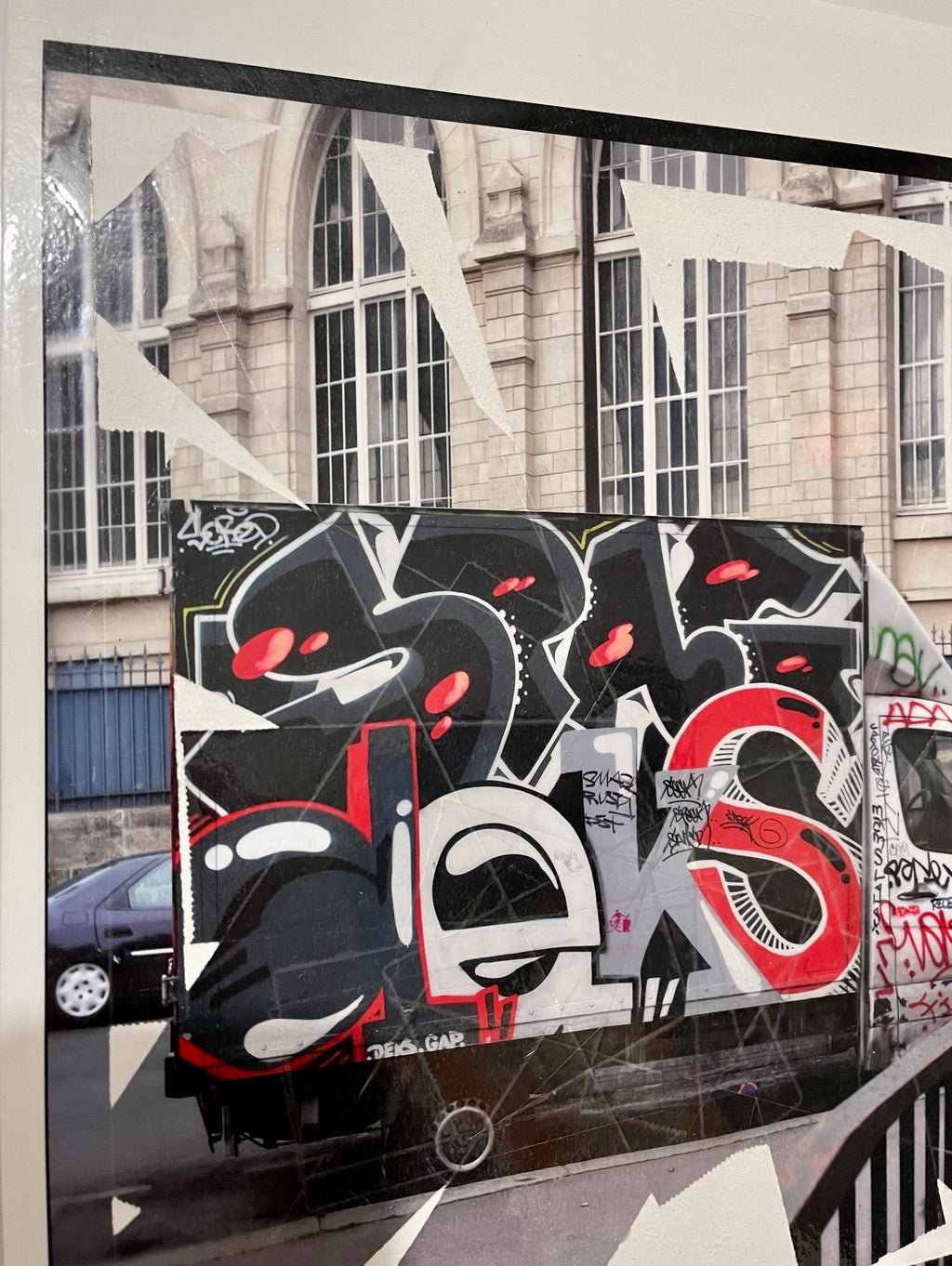 K-Narf Color Photo Graffiti, Adhesive Tape Altered Street Art Photograph Collage