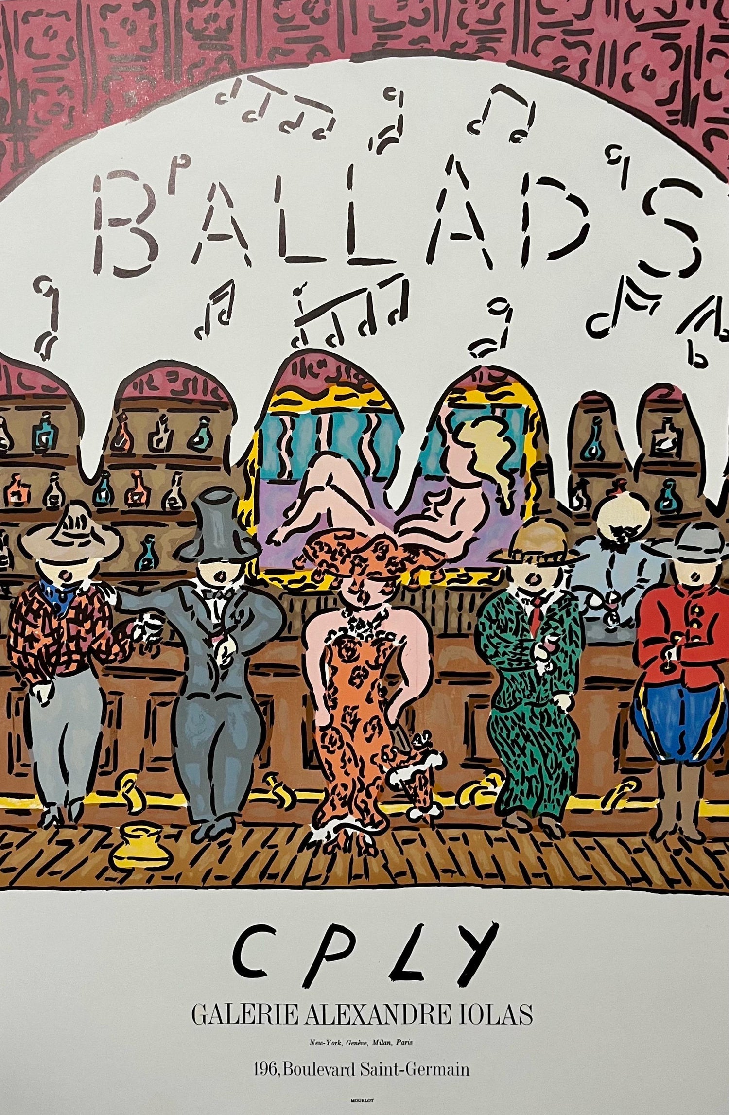 Vintage Galerie Alexandre Iolas Ballads Poster William Copley CPLY Mourlot Litho