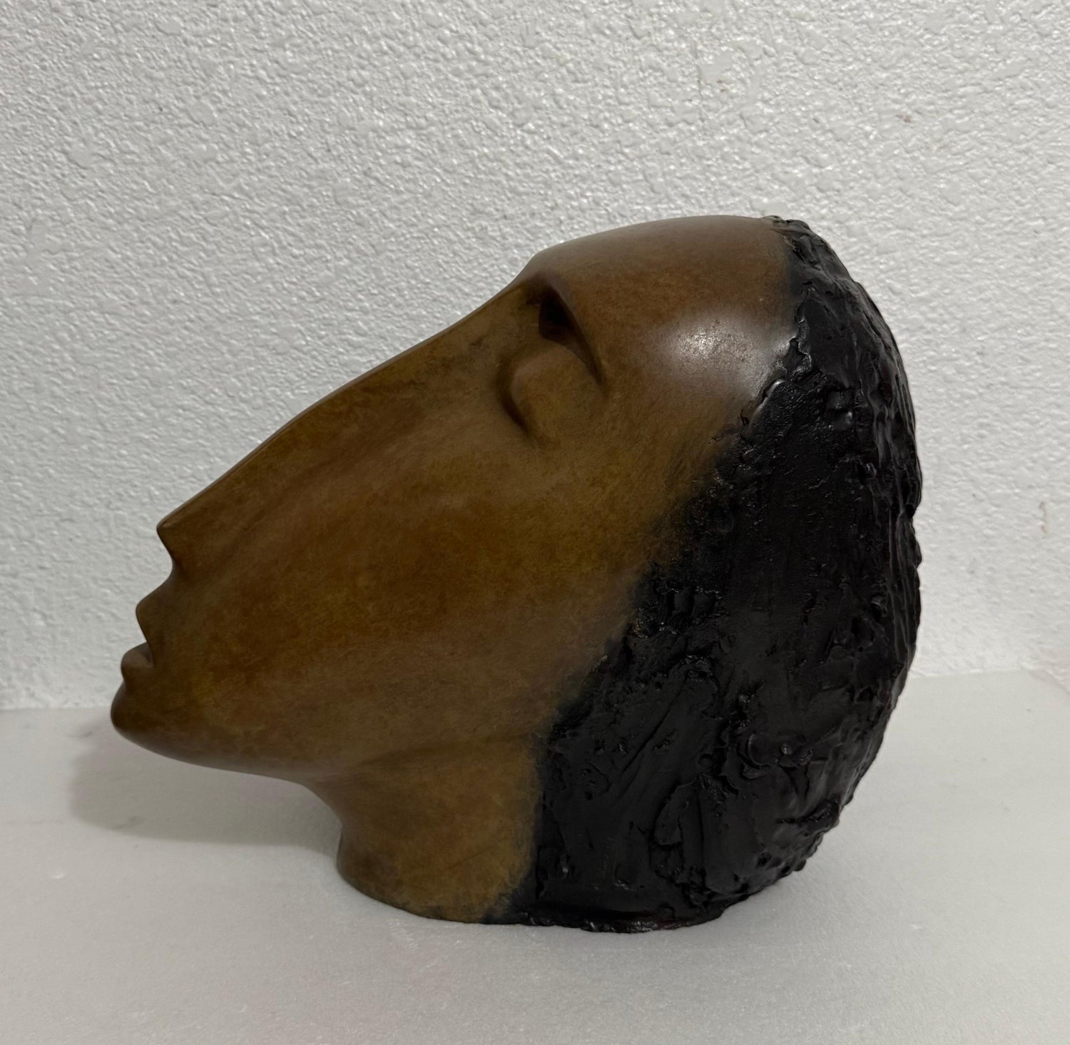 Large Bronze Sculpture Woman Head, After Modigliani, Ruth Bloch Israeli Artist