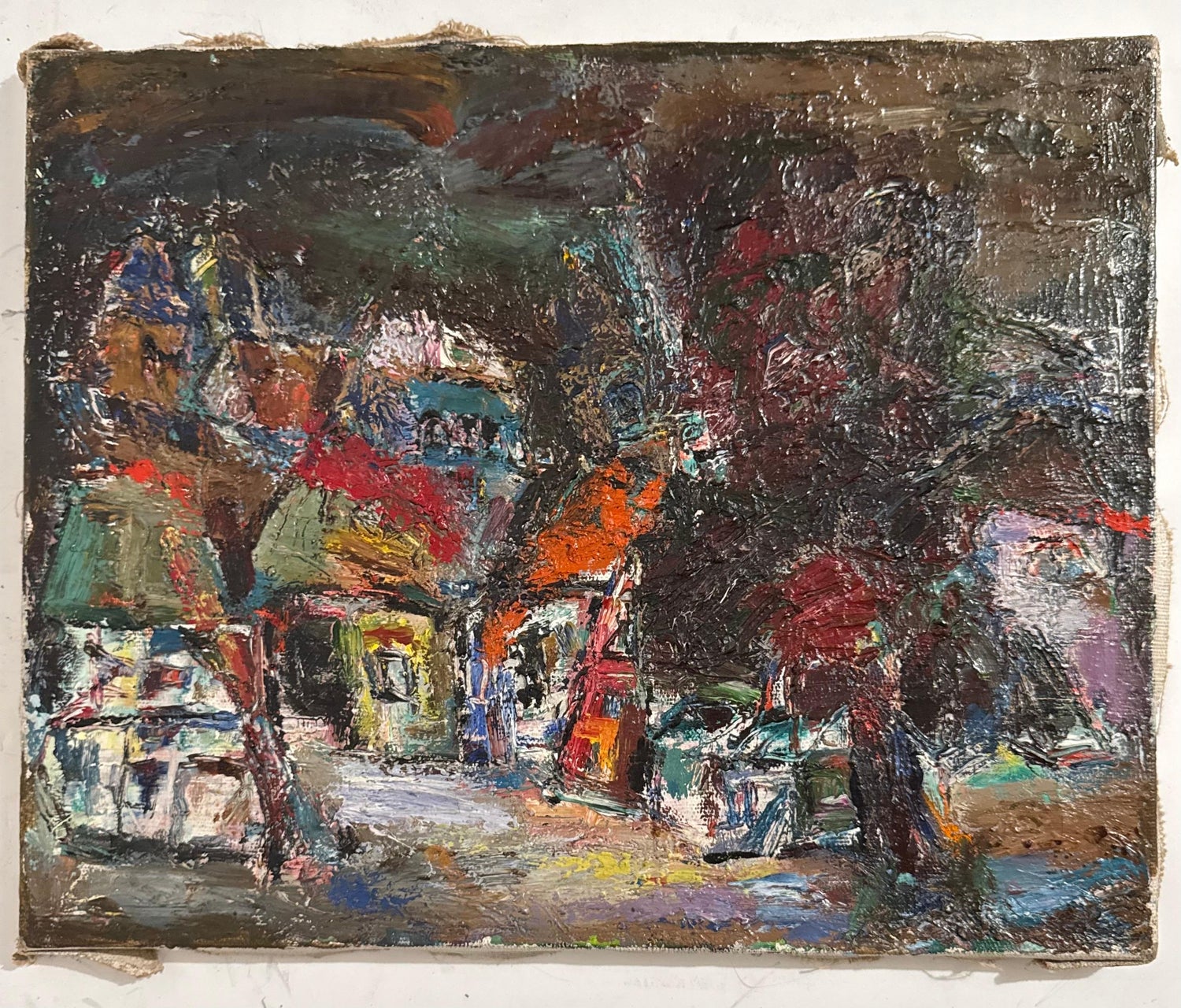Russian Ukrainian Abstract Oil Painting Alexander Pavlov Vilnius Landscape