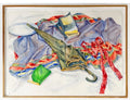 American Woman Artist Society Doyenne Polly Kraft Large Watercolor Painting