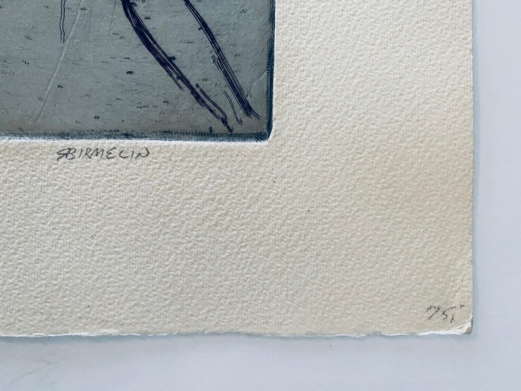 Falling Figure, American Modernist Abstract Etching