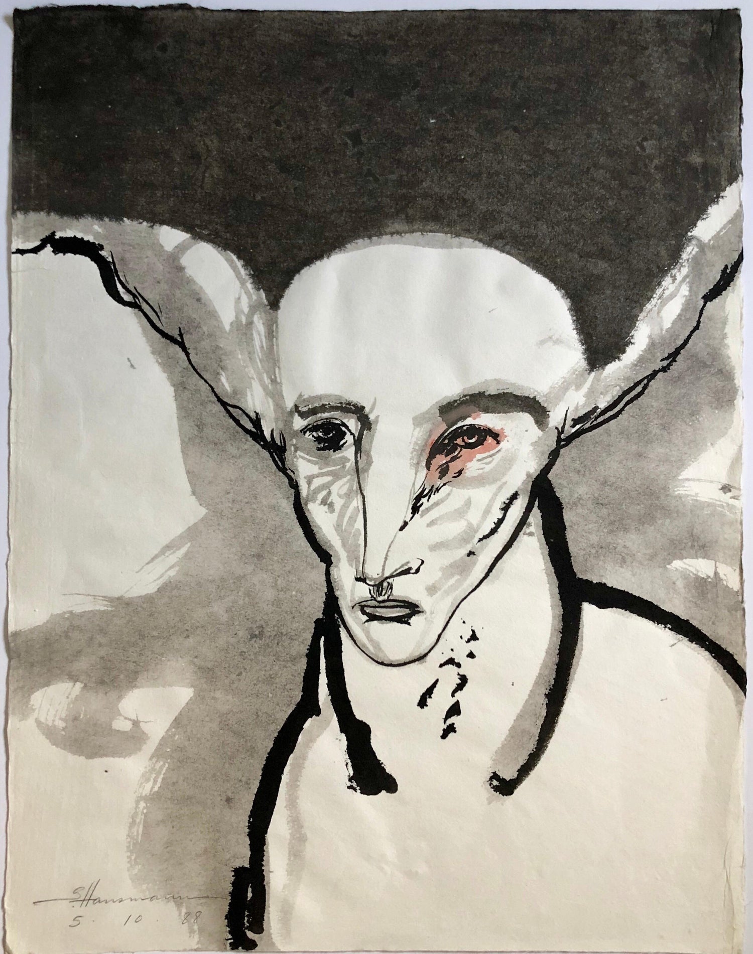 Modern Figurative Surrealism Watercolor Painting, Drawing California Artist