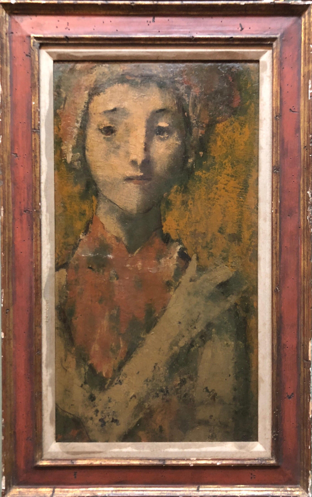 Modernist Encaustic Painting Portrait Boston Expressionist