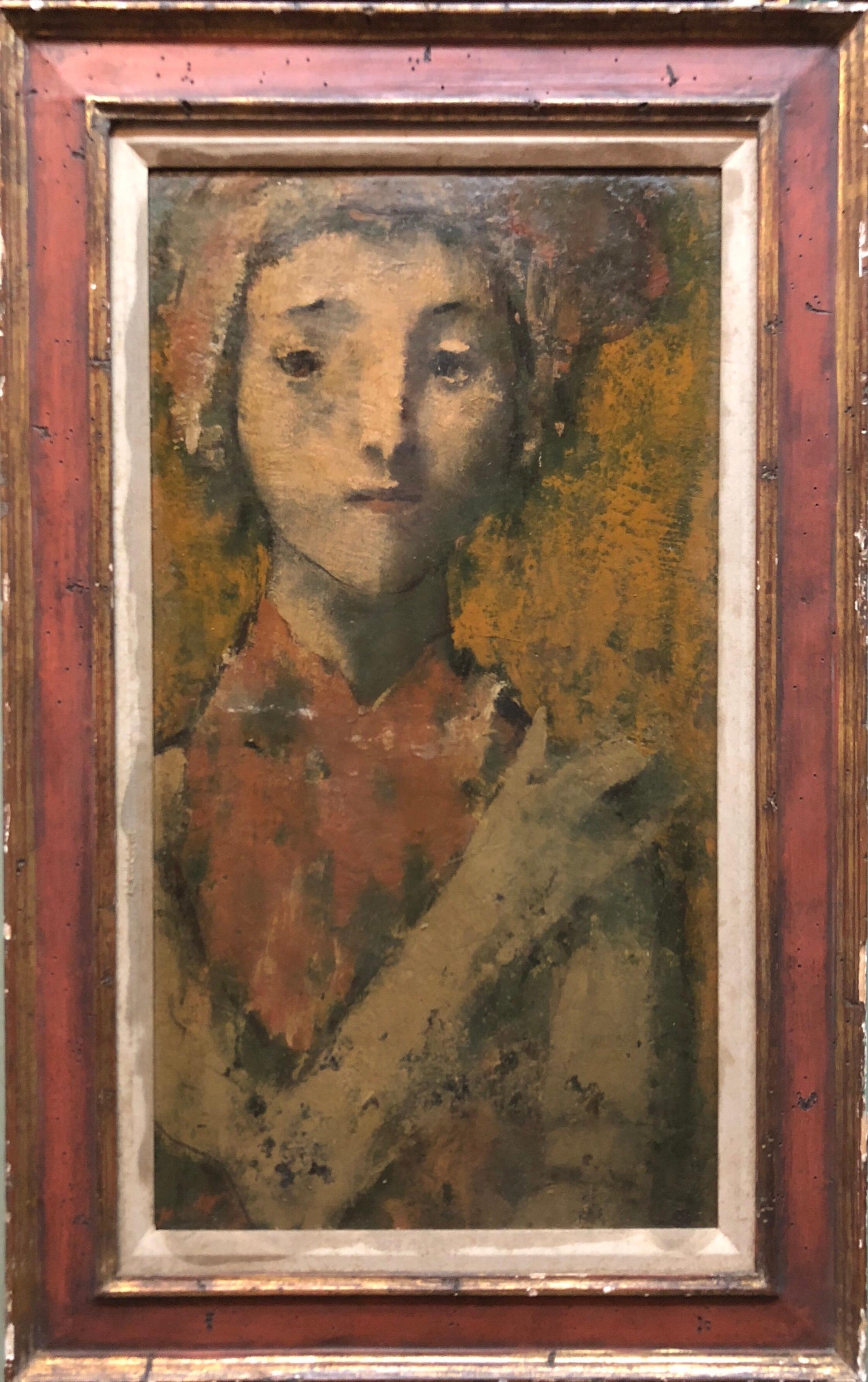 Modernist Encaustic Painting Portrait Boston Expressionist