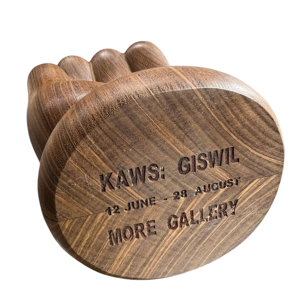 Rare Carved Wood Kaws Hand Sculpture More Gallery Switzerland Wooden Toy Art