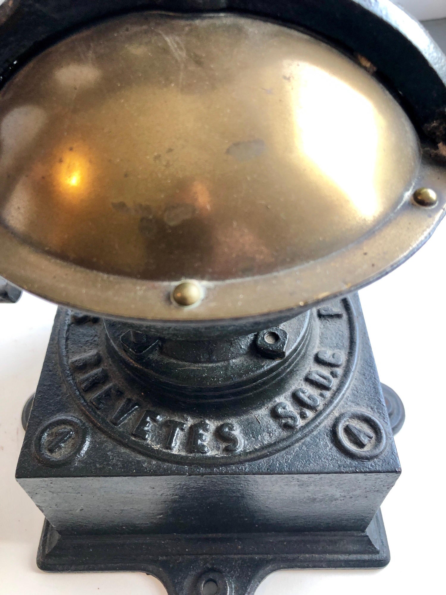 Antique, 19th C. Peugeot Frères Brevetés French Coffee Grinder Table Sculpture