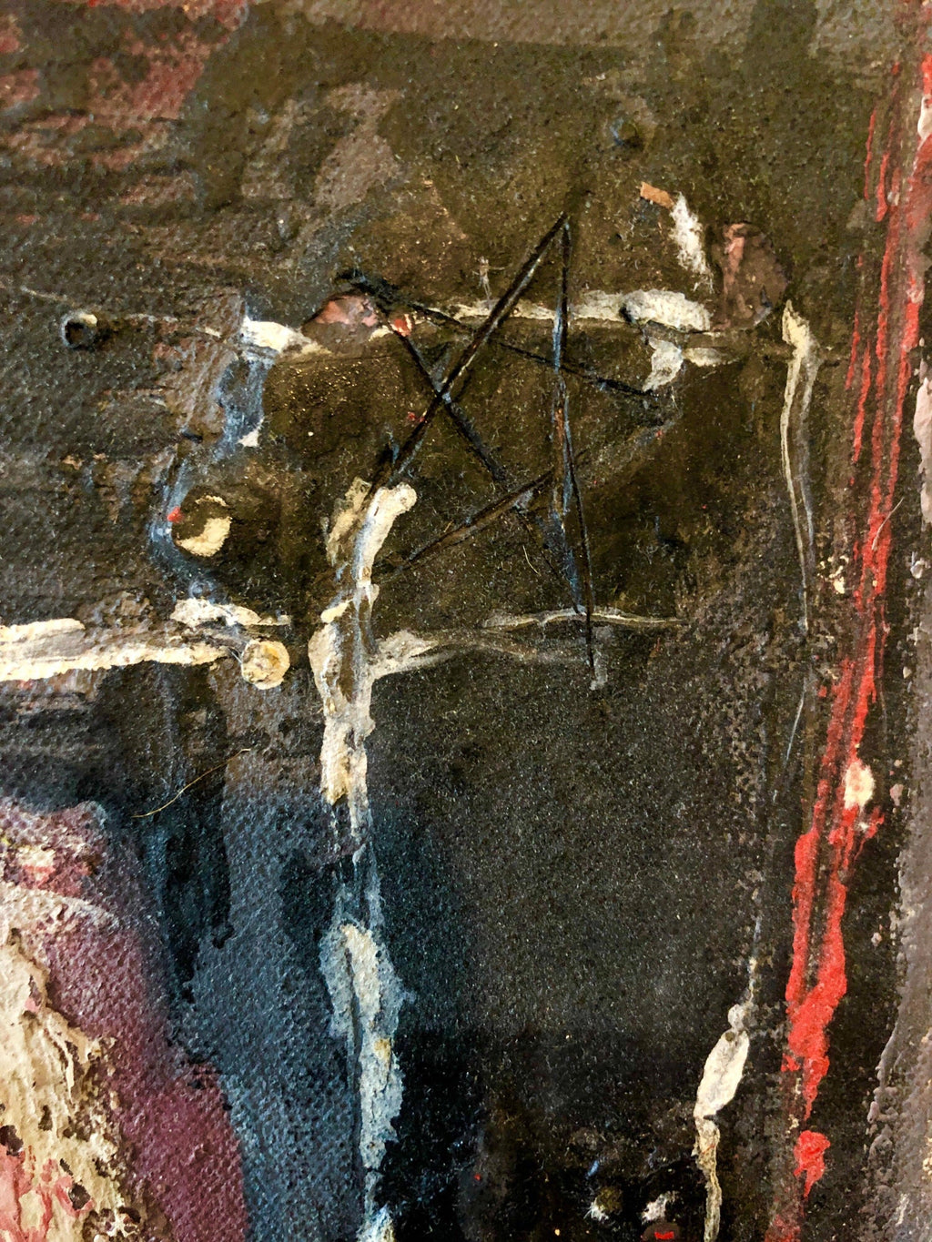 Abstract Expressionist Happy Bicentennial Baby, American Flag Collage Painting