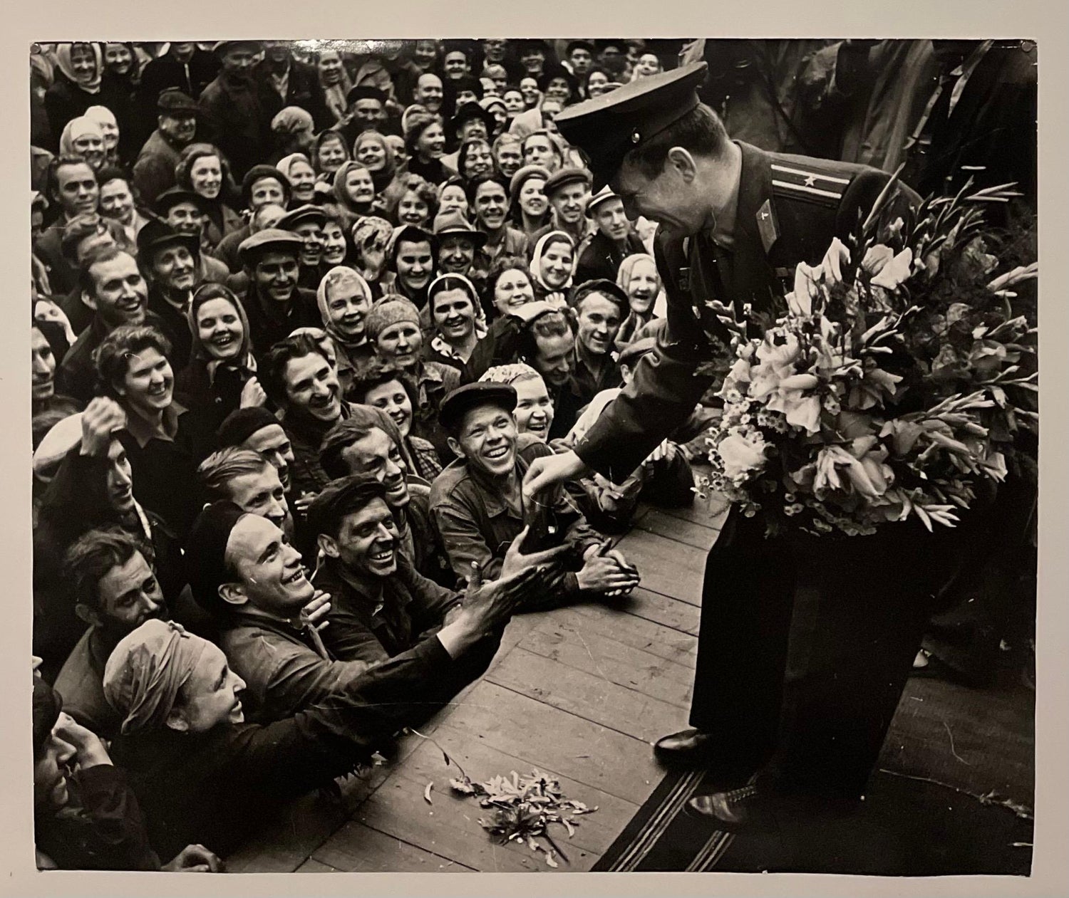 Large Silver Gelatin Photograph Russian USSR Soviet Parade Yuri Gagarin Photo