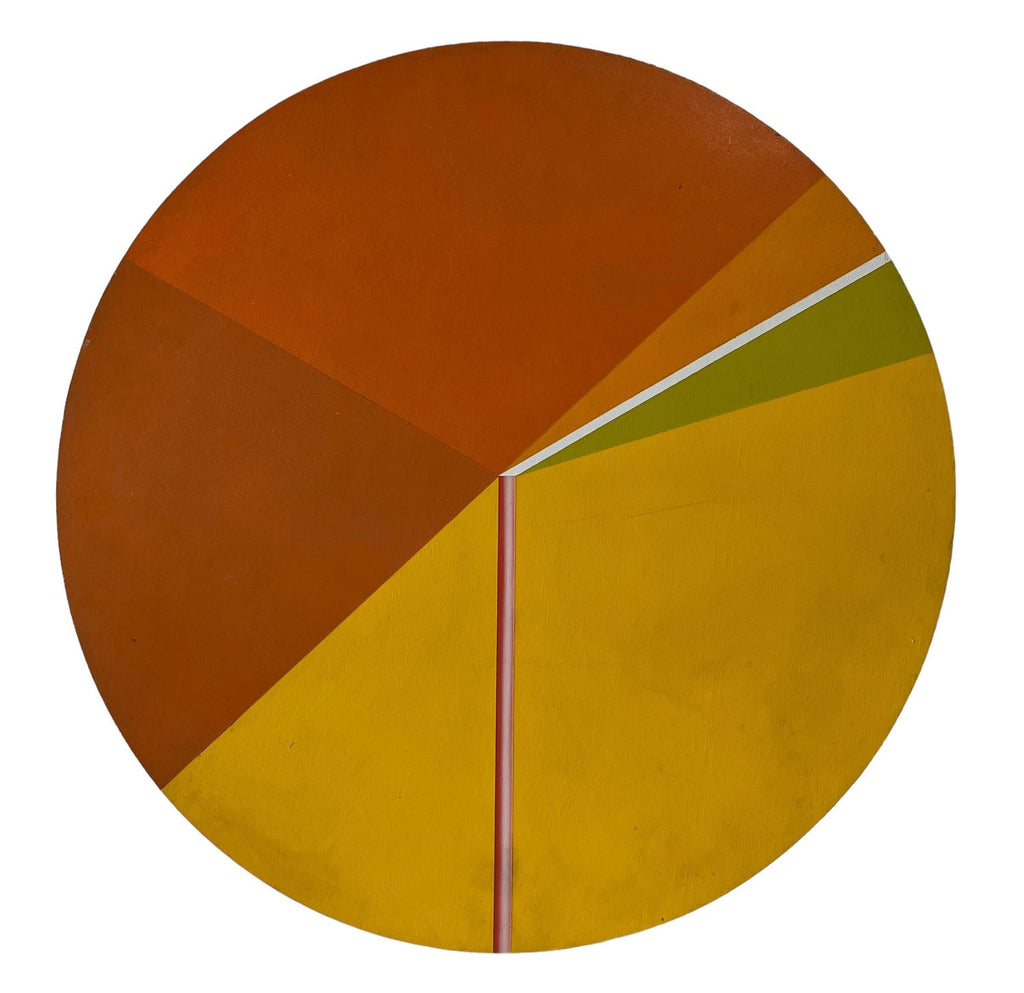 Israeli Round Tondo Hard Edged Geometric Abstract Color Painting Reuven Berman