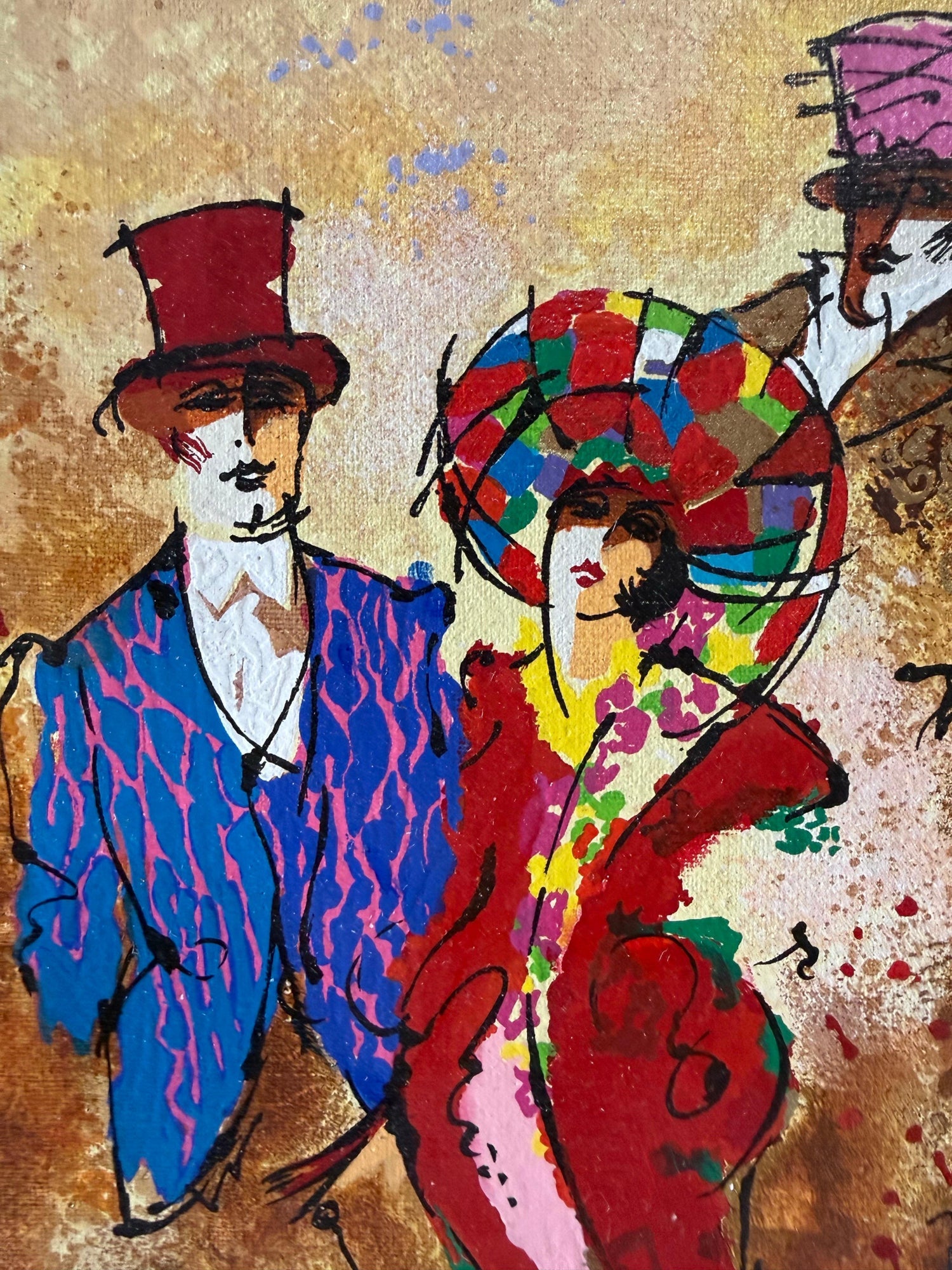 Silkscreen on Canvas Musical Belle Epoque Composition Alexander & Wissotzky