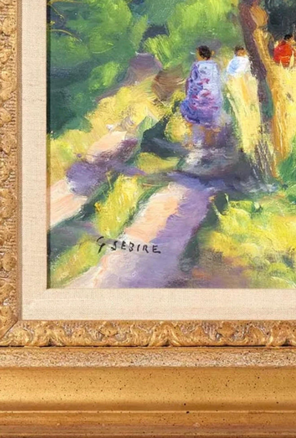 French Post Impressionist Oil Painting Bucolic Wooded Country Lane Gaston Sebire