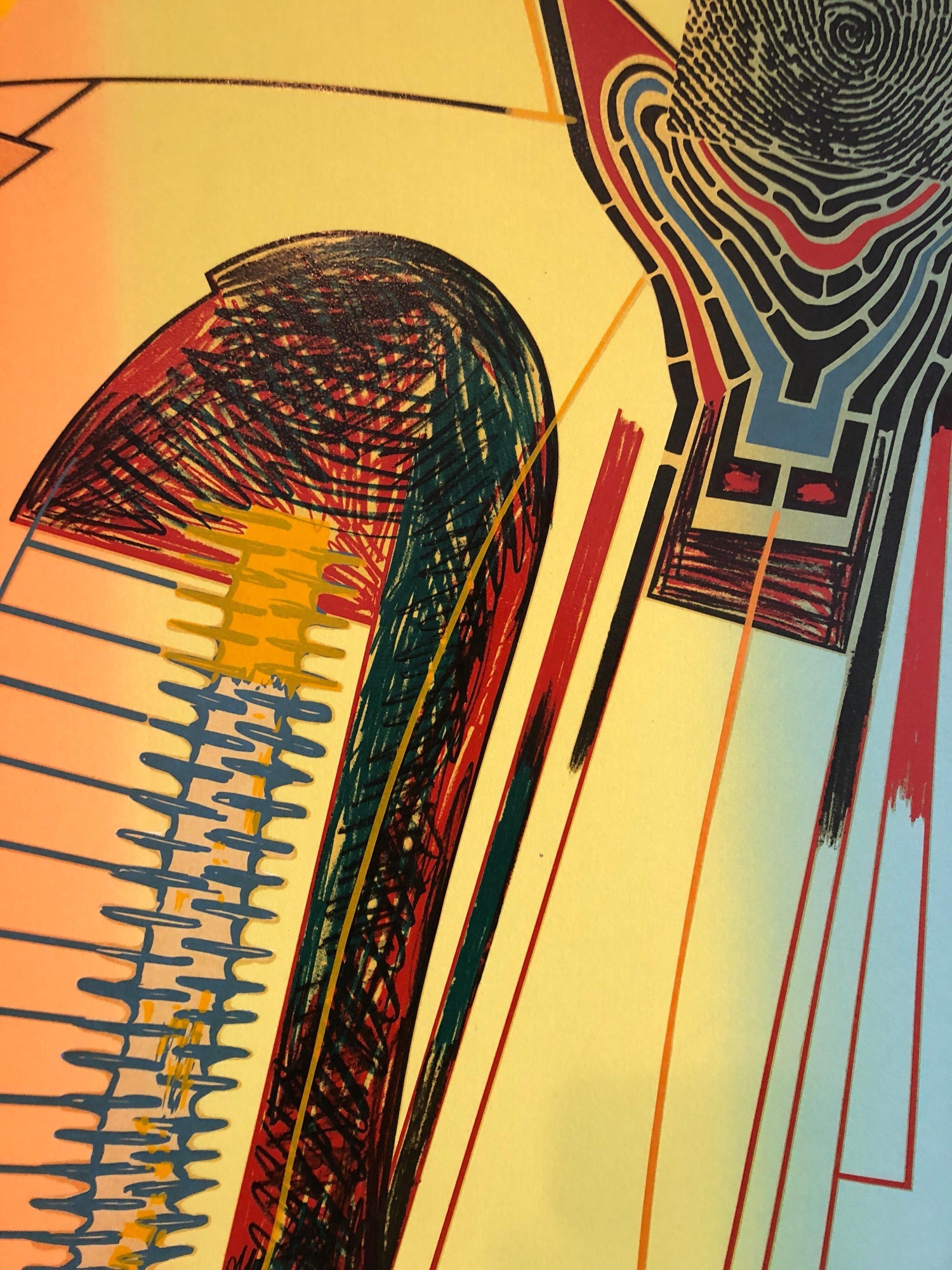 Surrealist Architectural Landscape "Fall for it" 1970s Chicago Modernist