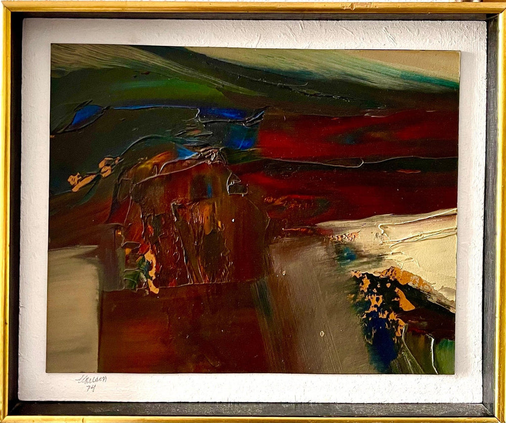 Bay Area Figurative Abstract Gouache Painting "Video Tower" John Hultberg