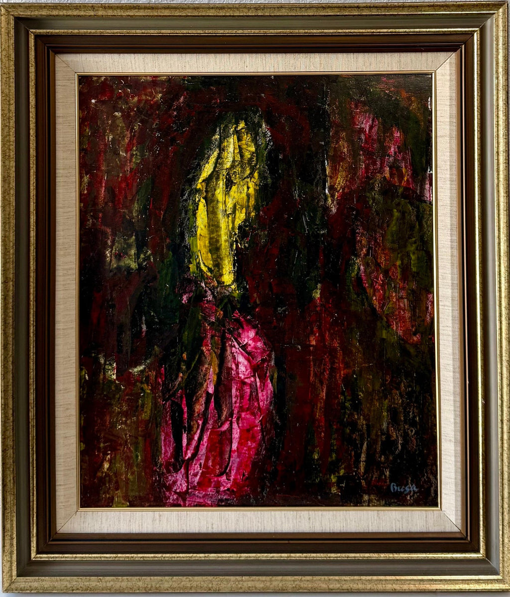 French Gestural Abstract Expressionist Textured Oil Painting