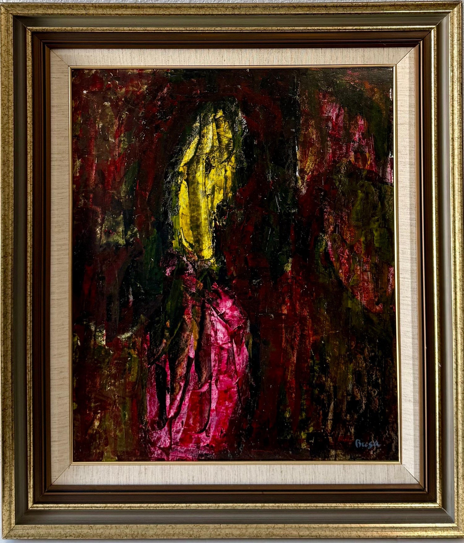 French Gestural Abstract Expressionist Textured Oil Painting