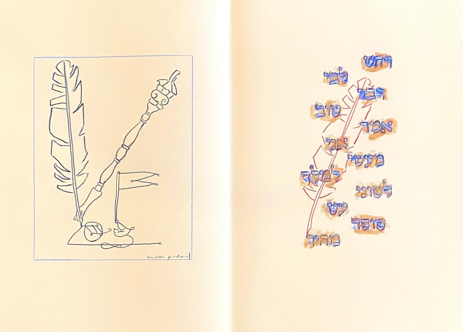 Ken Aptekar Contemporary Conceptual Judaica Art Drawing Go Study Chasidic Rabbis