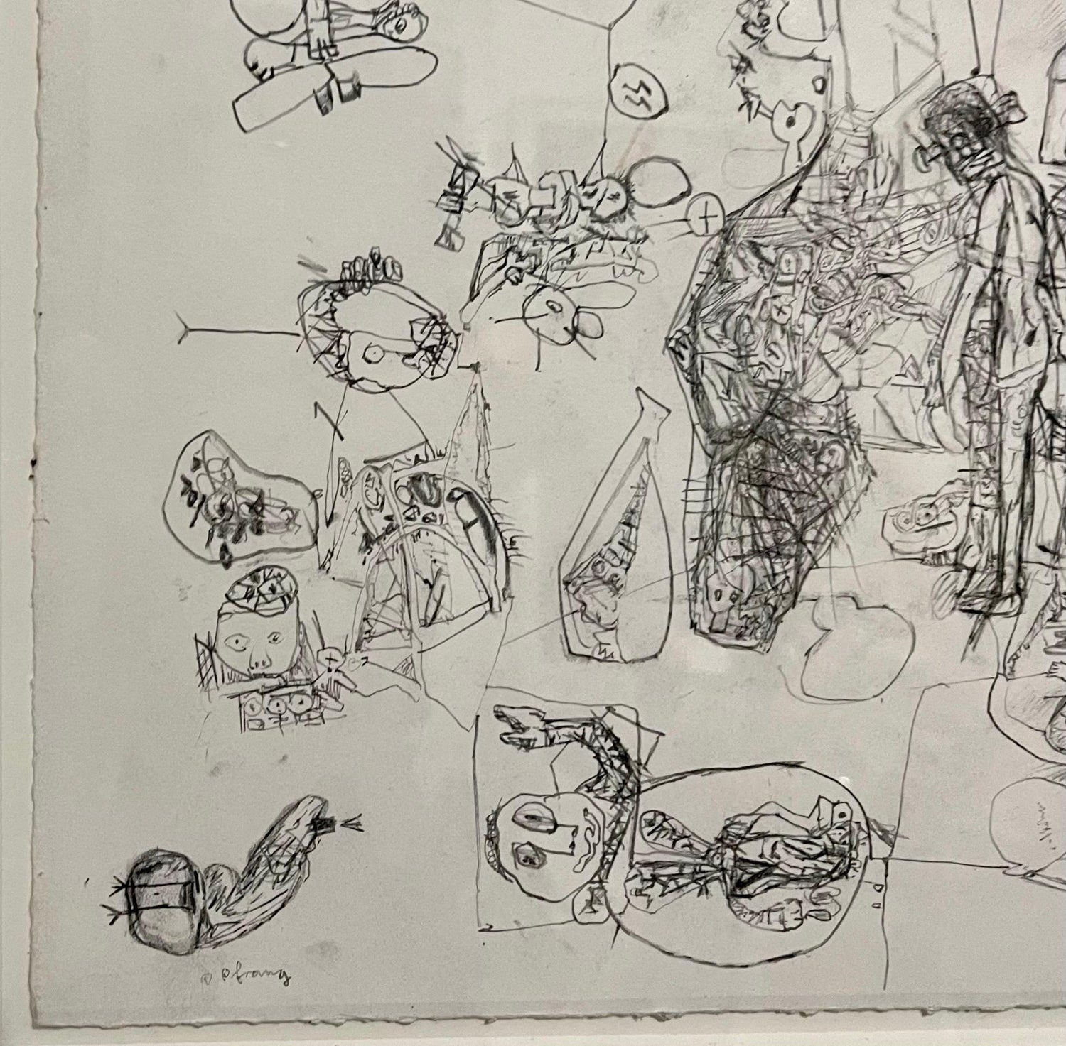 German Neo Expressionist Graphite Pencil Drawing Erwin Pfrang Nolan Gallery NYC