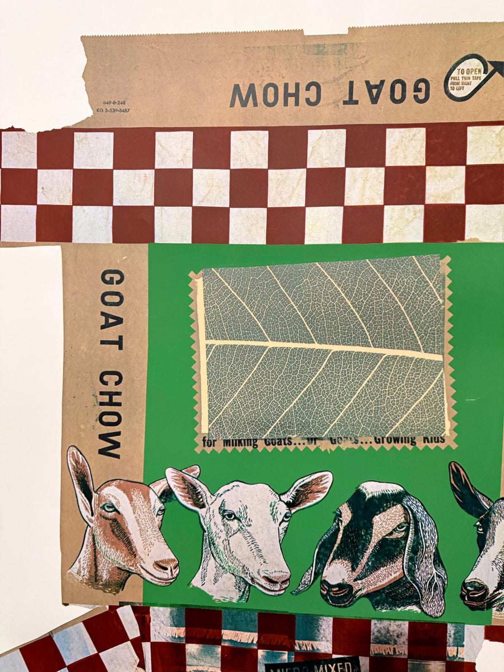 Large Pop Art Screenprint Collage Photo Lithograph Goat Chow Robert Rauschenberg