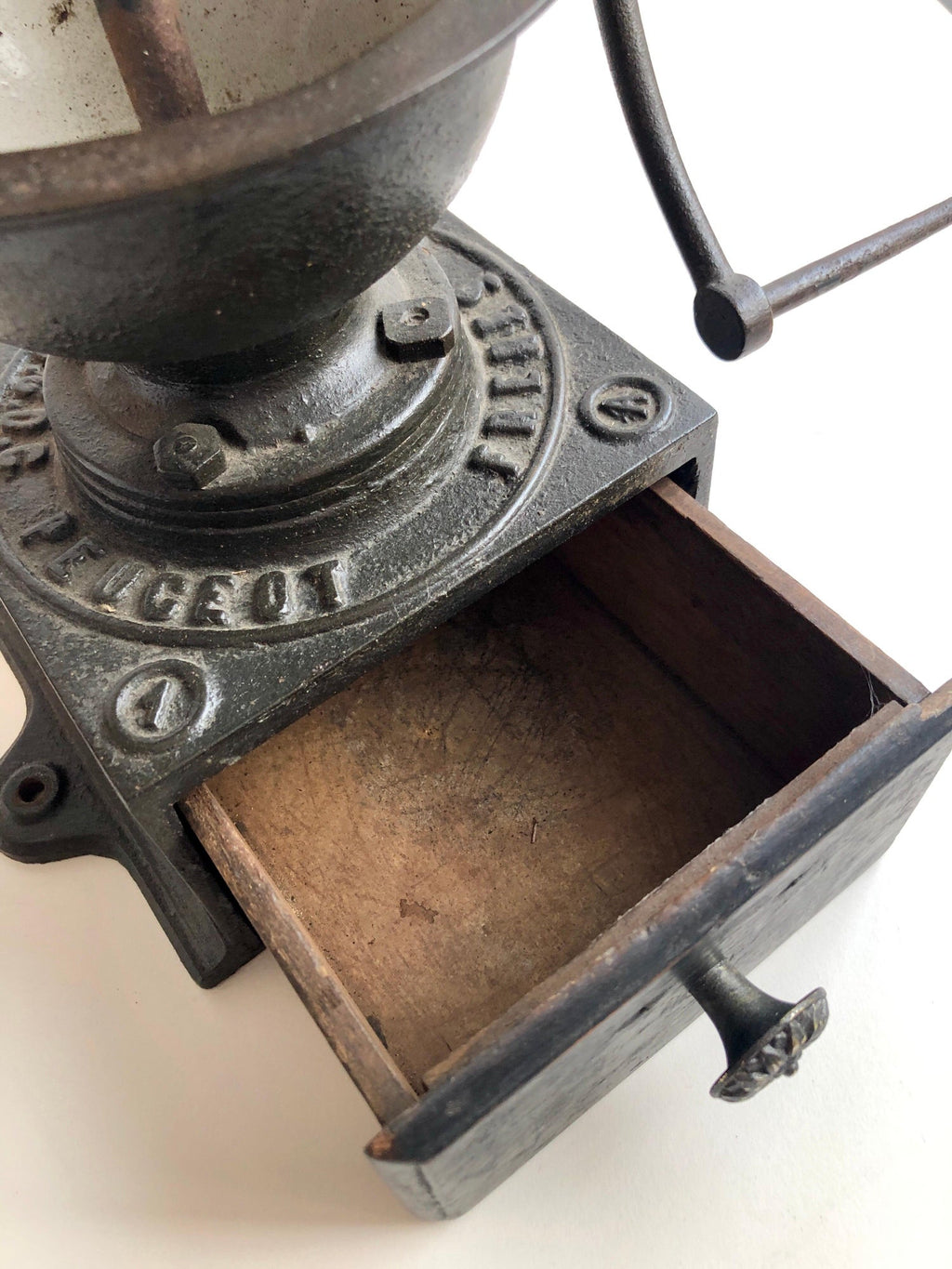 Antique, 19th C. Peugeot Frères Brevetés French Coffee Grinder Table Sculpture