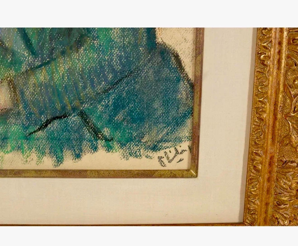 Post Impressionist Young Woman Pastel Painting Robert Philipp American Modernist
