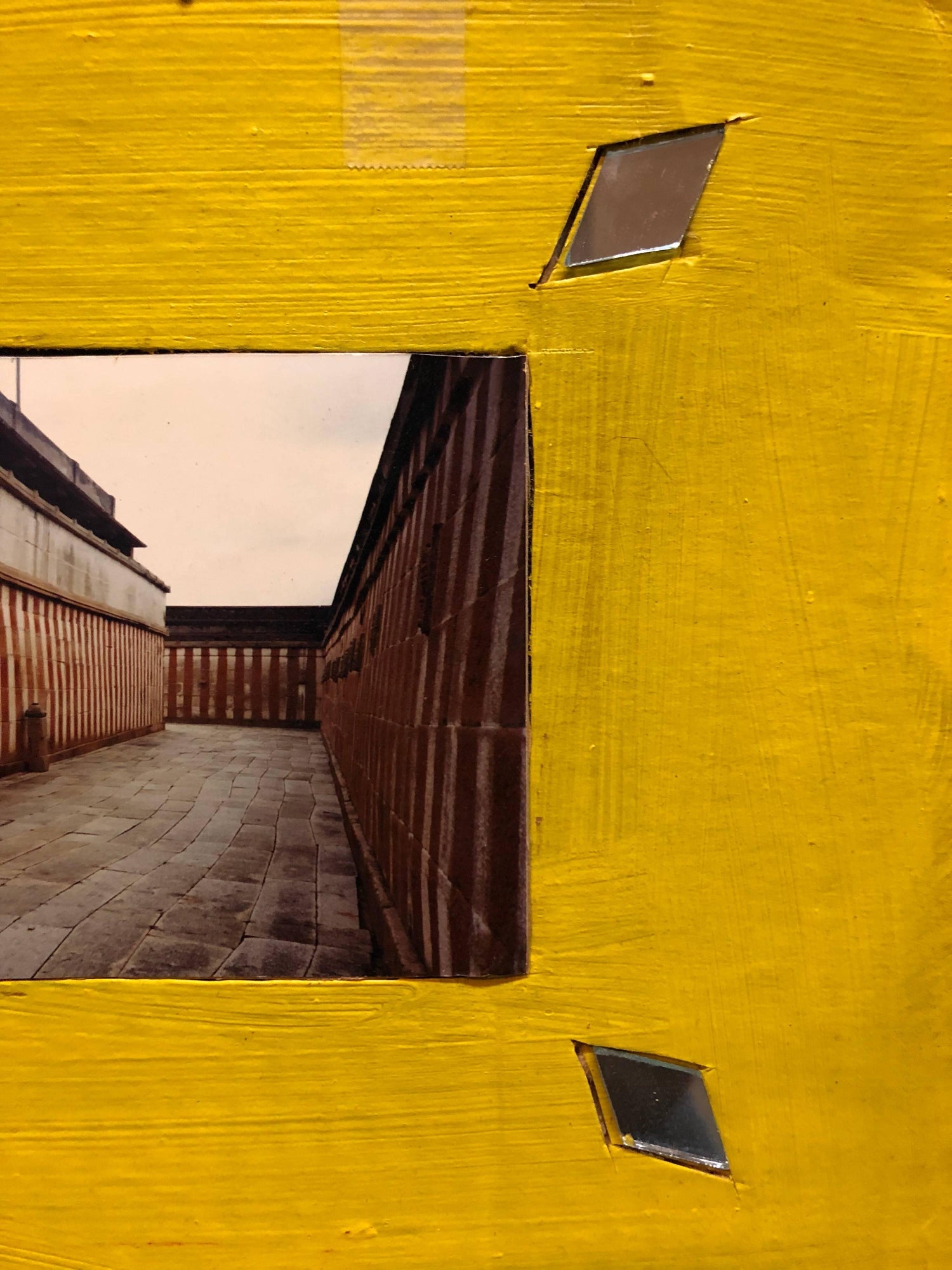 Shravan Belagola, India, 1992, Photo Prints on Cardboard, Collage, Mirror Insets