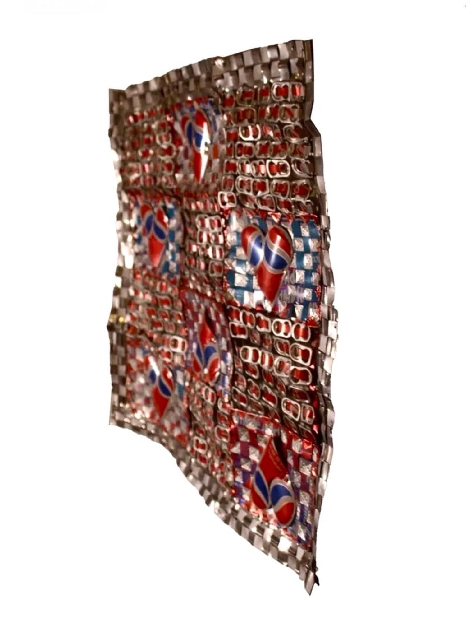 Abstract Red Blue Folk Art Americana Flag Can Tapestry Quilt Ross Palmer Beecher