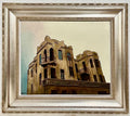 Israeli Modernist Oil Canvas Architecture Painting Dan Kedar, Bezalel Artist