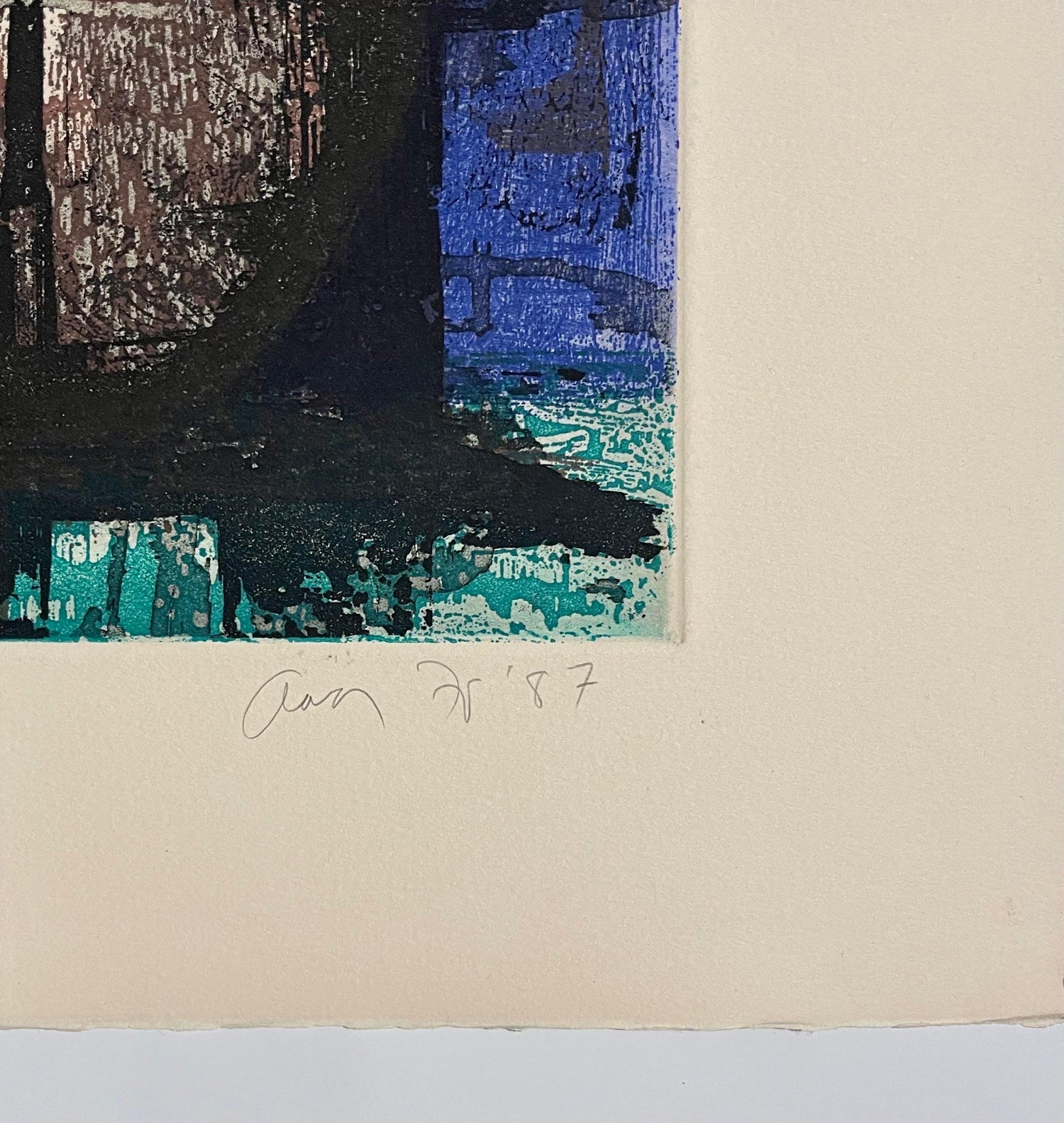 Boston Modernist Color Etching Smoking Pipe Aaron Fink Pop Art Print Americana