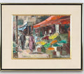 Modernist Oil Painting George Schwacha Brooklyn Street Scene Fruit Market WPA