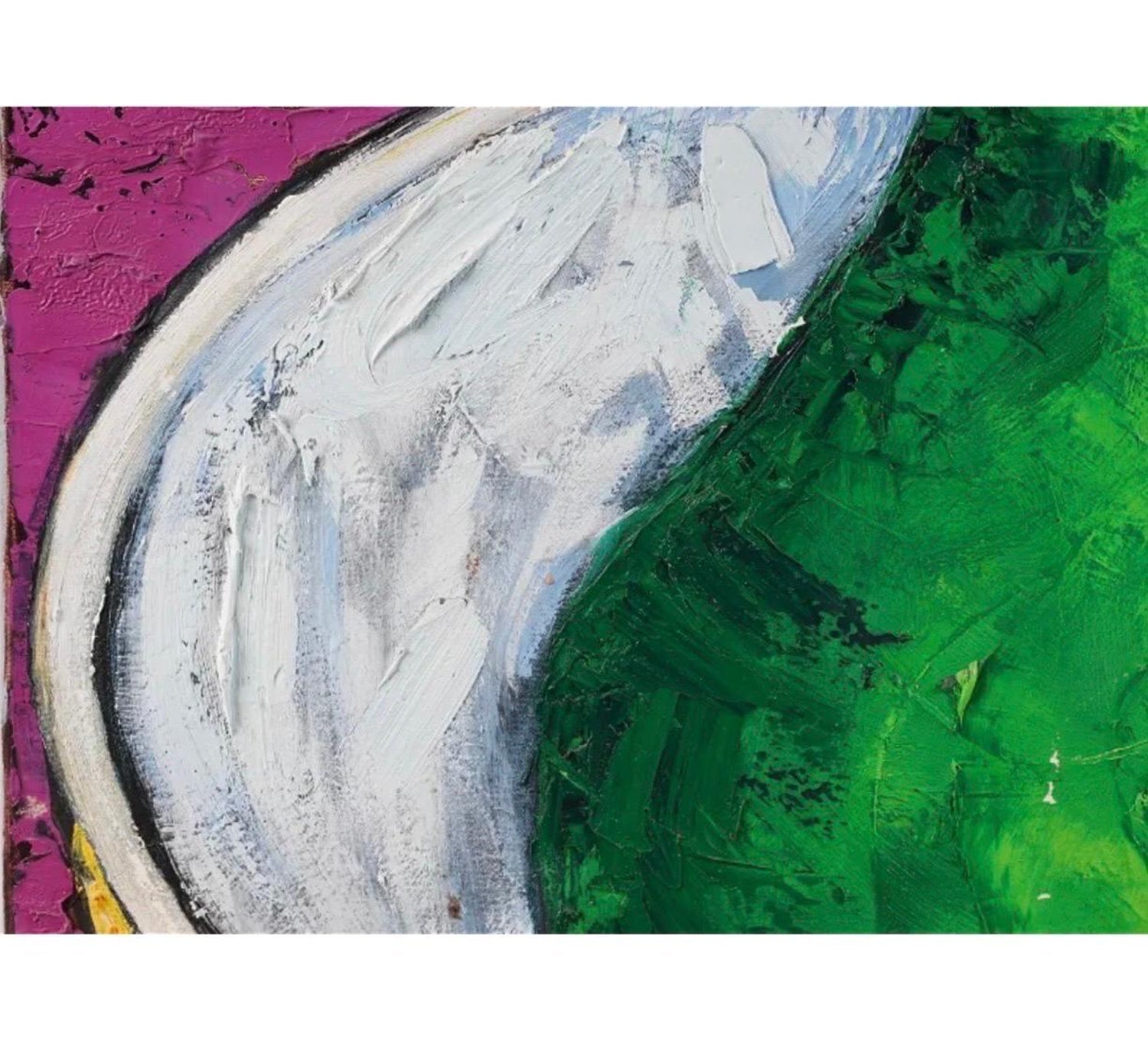 Large Pop Art Oil Painting "Pear" Modernist Colorful Composition Suzanne Mears