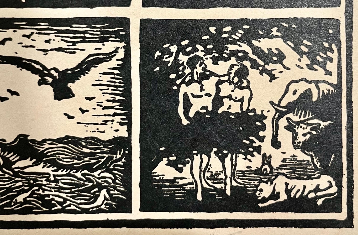 Rare 1922 German Jewish Judaica Zion Woodcut Woodblock Print Hermann Fechenbach