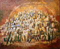 Old City Jerusalem Landscape Russian Israeli Judaica Oil Painting