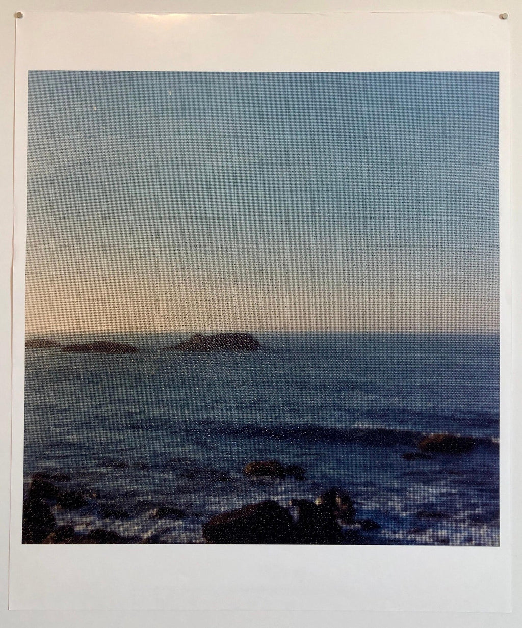 Beach Through Screen, Large Format Photo 24X20 Color Photograph Beach House RI