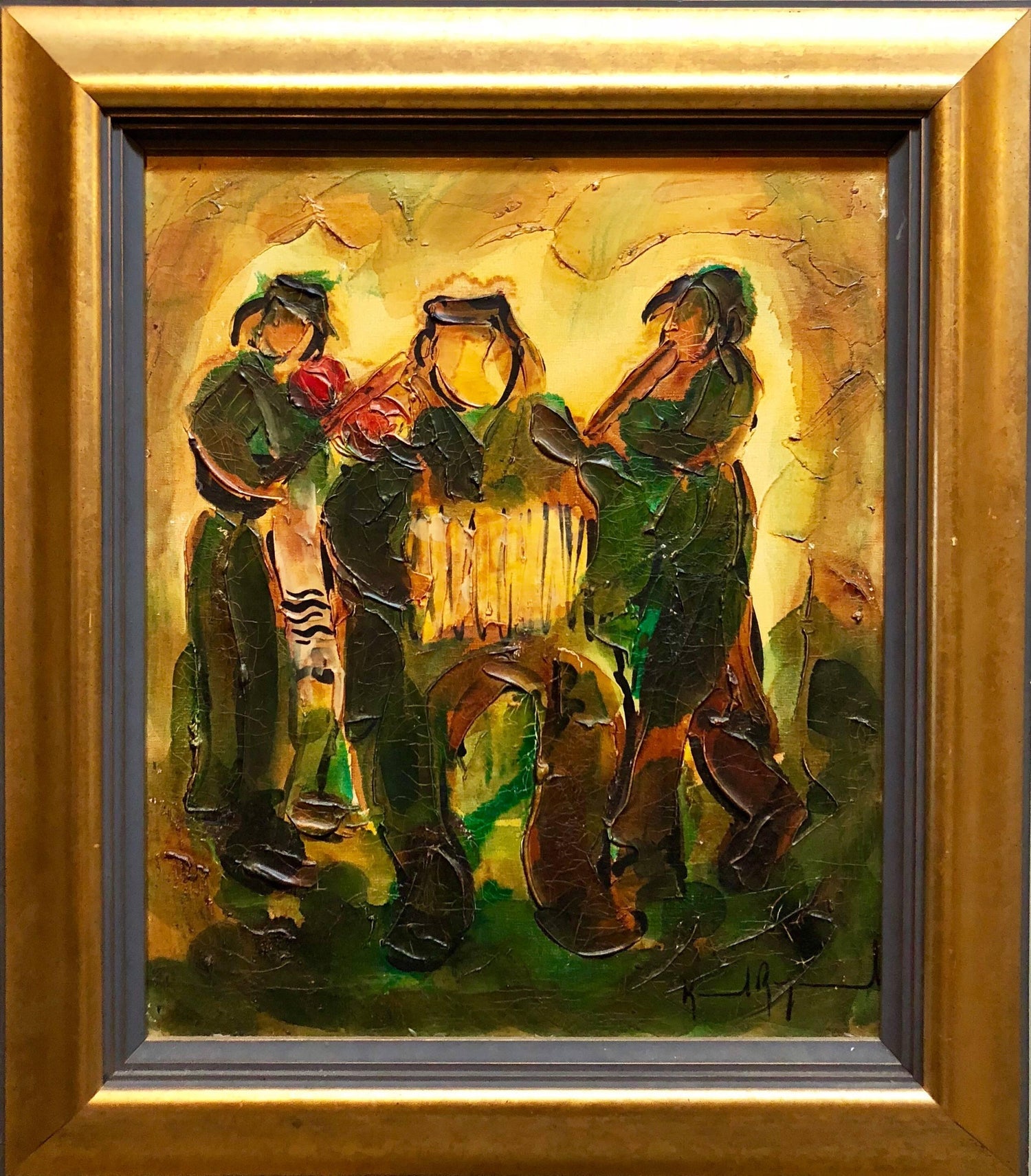 Middle Eastern Men Oil Painting Austrian Israeli Modernist Tel Aviv Museum