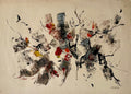 Large Abstract Expressionist Oil Painting on Rice Paper Modernist John Von Wicht