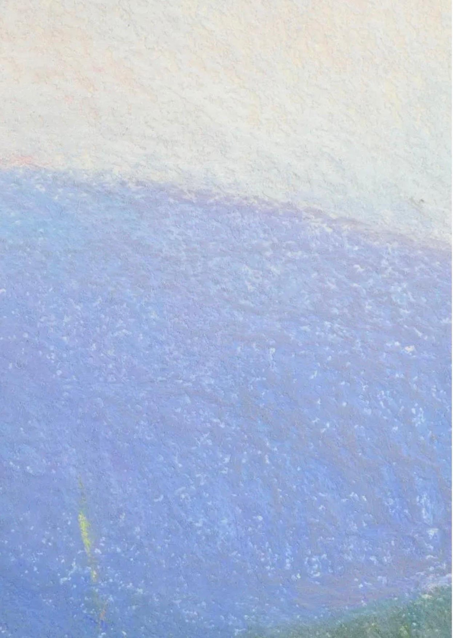 Large Pastel Landscape Purple Mountains Landscape American Modernist Painting