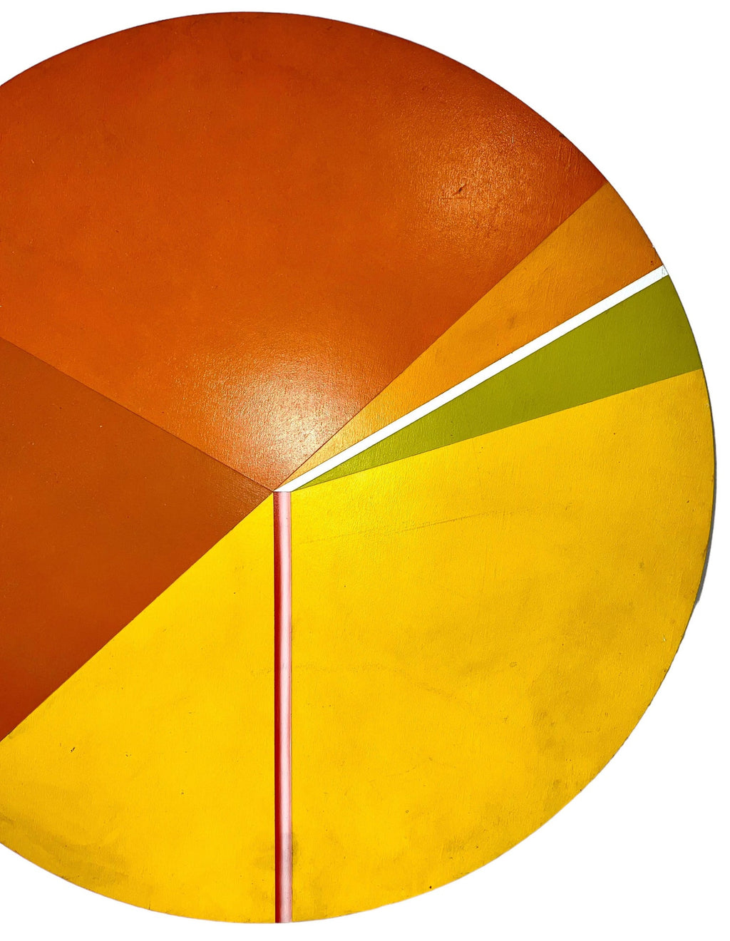 Israeli Round Tondo Hard Edged Geometric Abstract Color Painting Reuven Berman