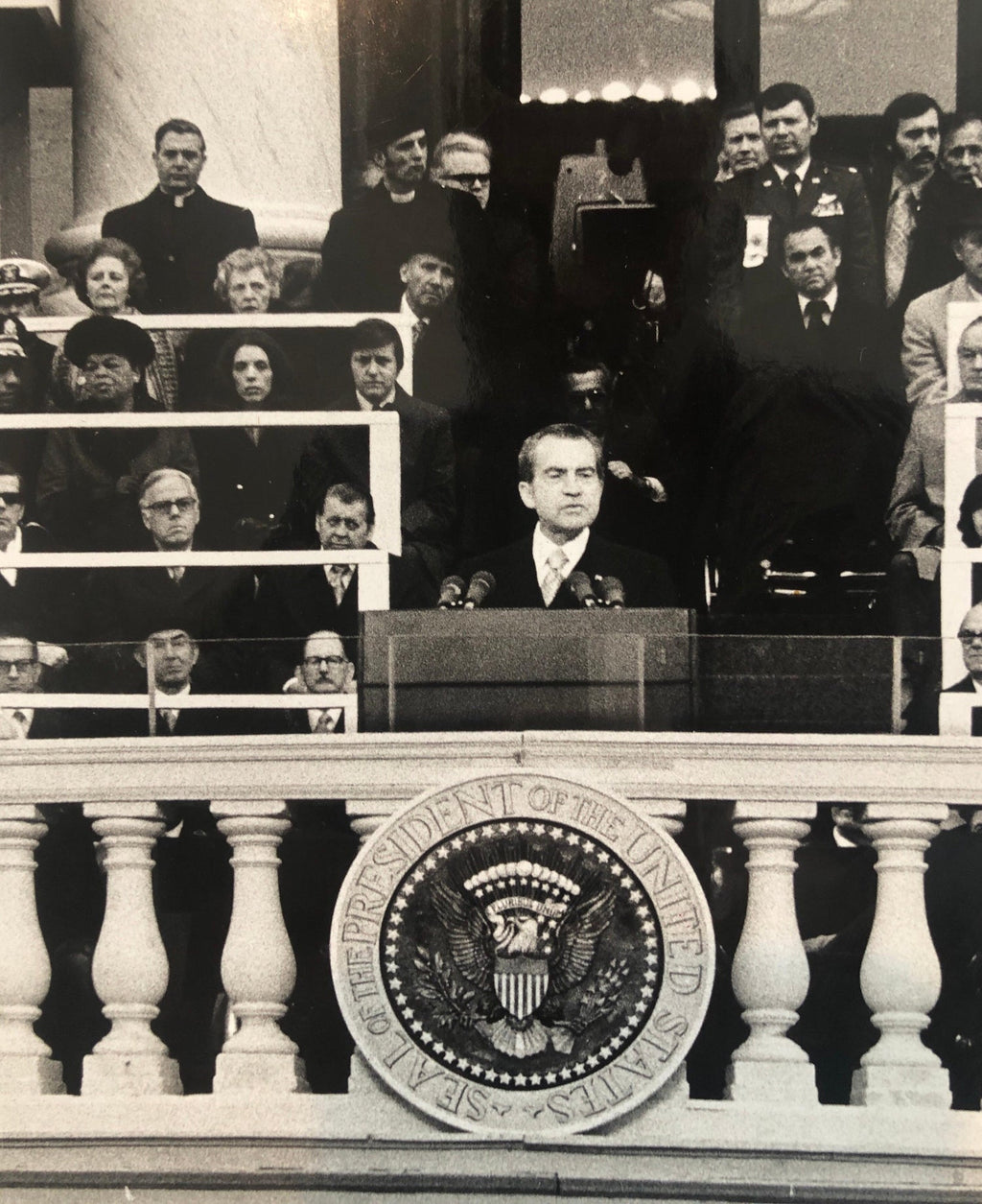 Vintage Print Silver Gelatin Signed Photo President Richard Nixon Innaugural