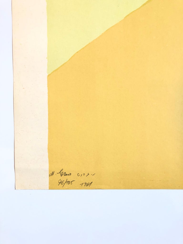1959 Israeli Michael Gross Color Field Modernist Serigraph "Landscape with Sea"
