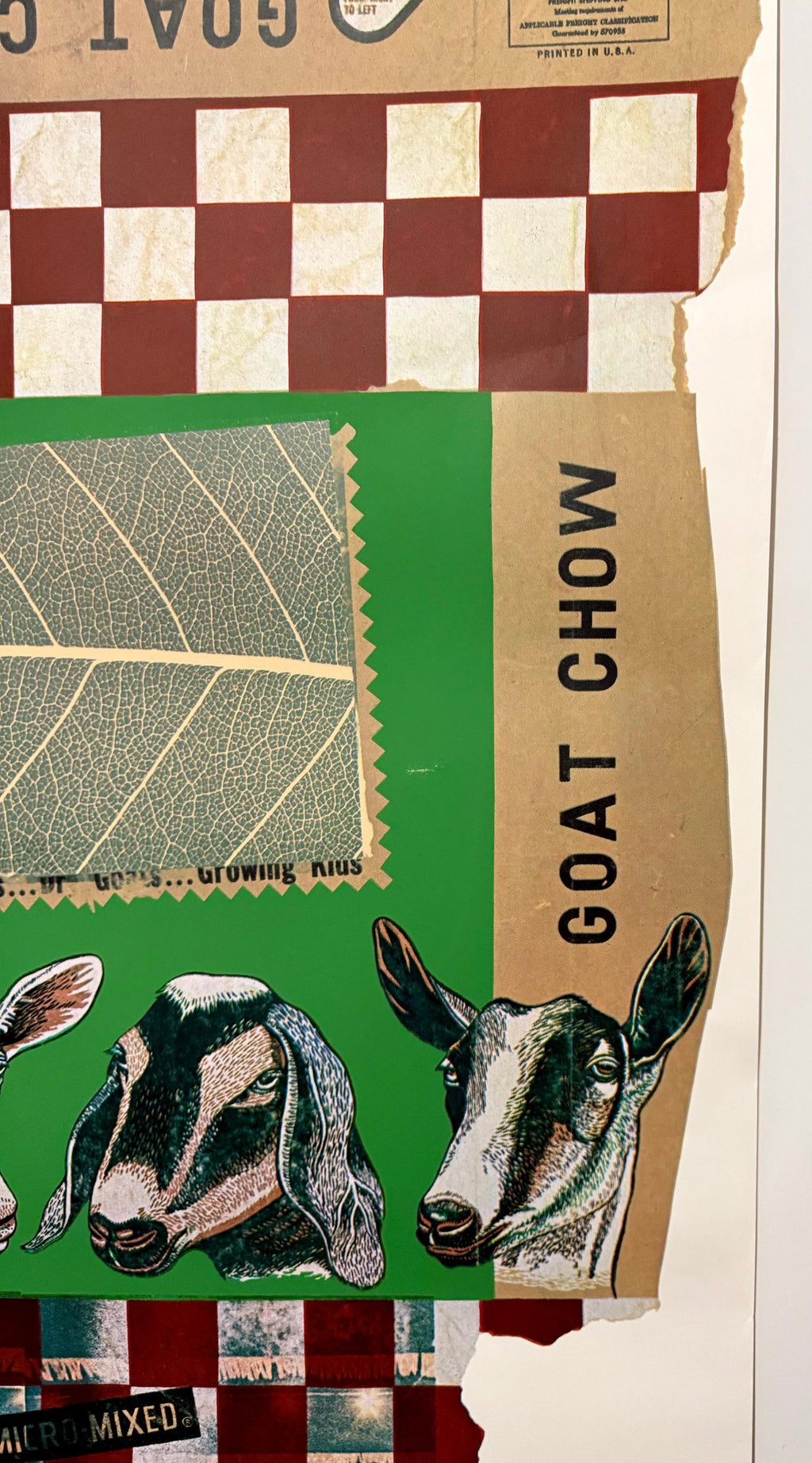 Large Pop Art Screenprint Collage Photo Lithograph Goat Chow Robert Rauschenberg