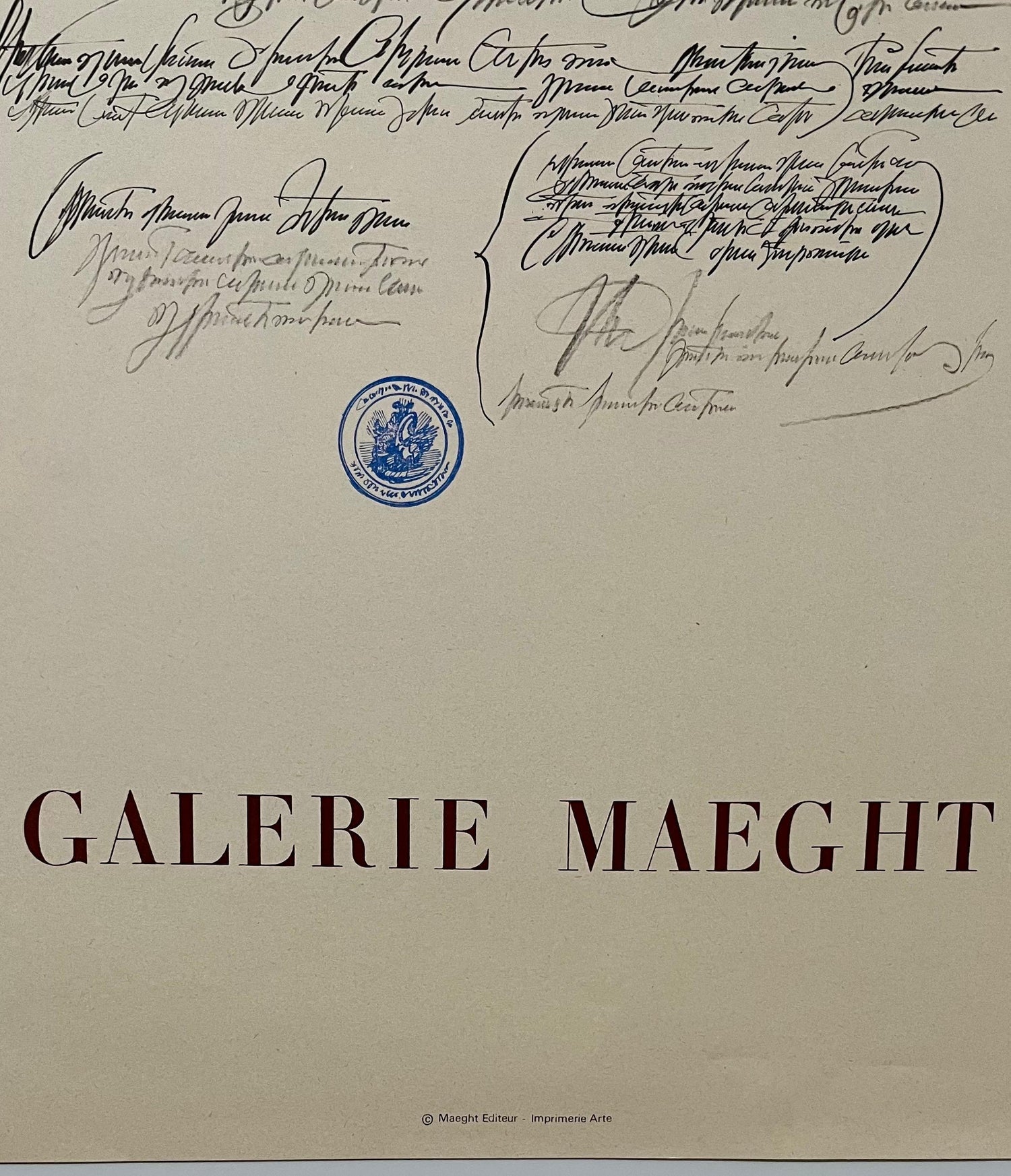Vintage Poster Saul Steinberg Galerie Maeght Paris France