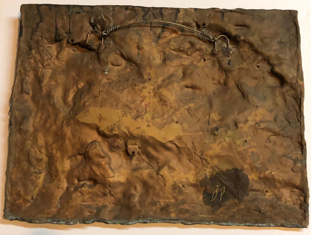 Beverly Pepper Large Bronze Wall Relief Plaque Heavily Textured Woman Artist