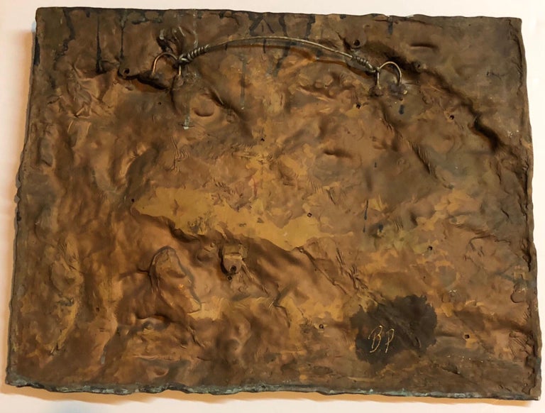 Beverly Pepper Large Bronze Wall Relief Plaque Heavily Textured Woman Artist