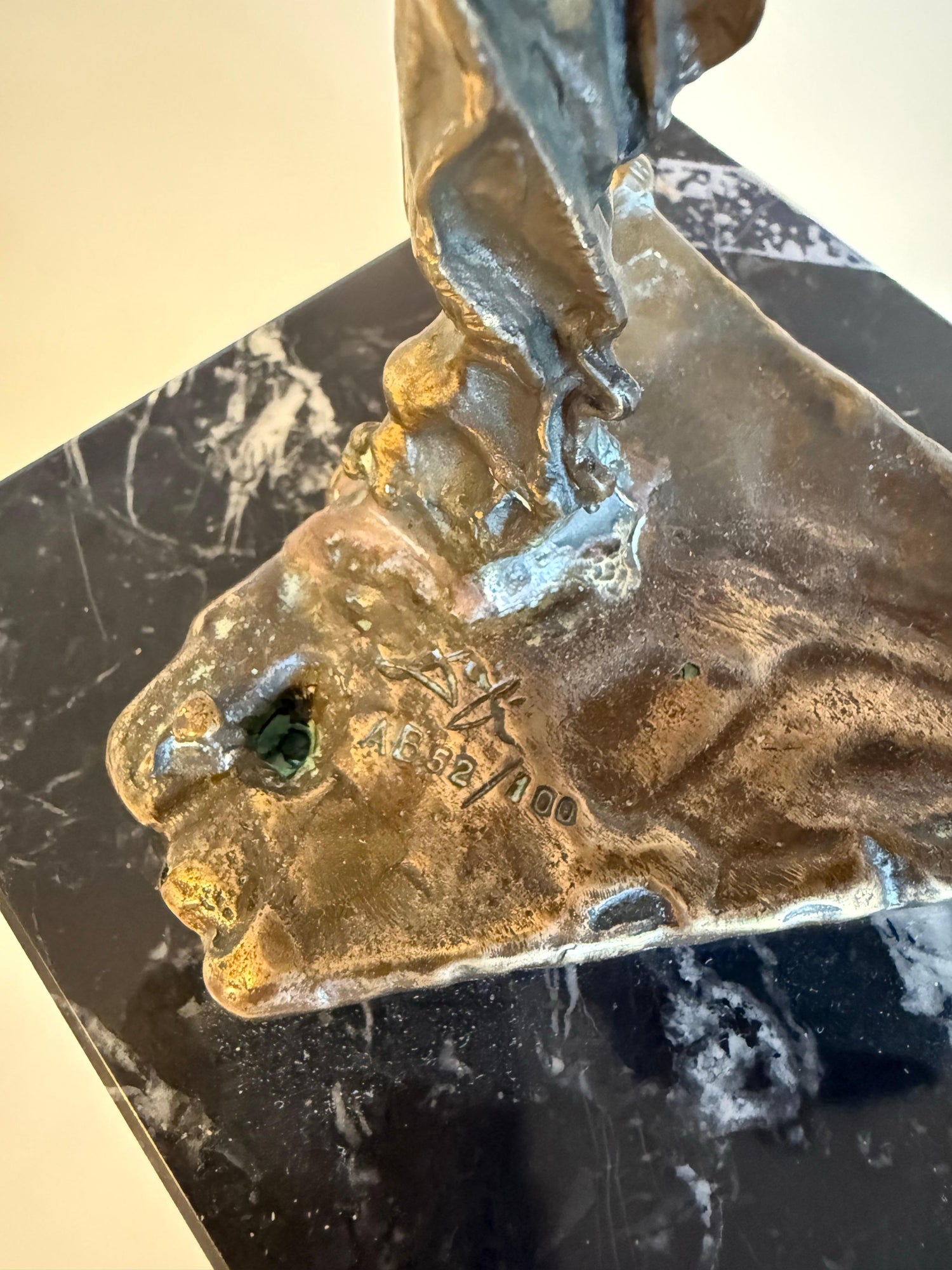 Large Original Surrealist Bronze Marble Sculpture Alma Del Quijote Salvador Dali