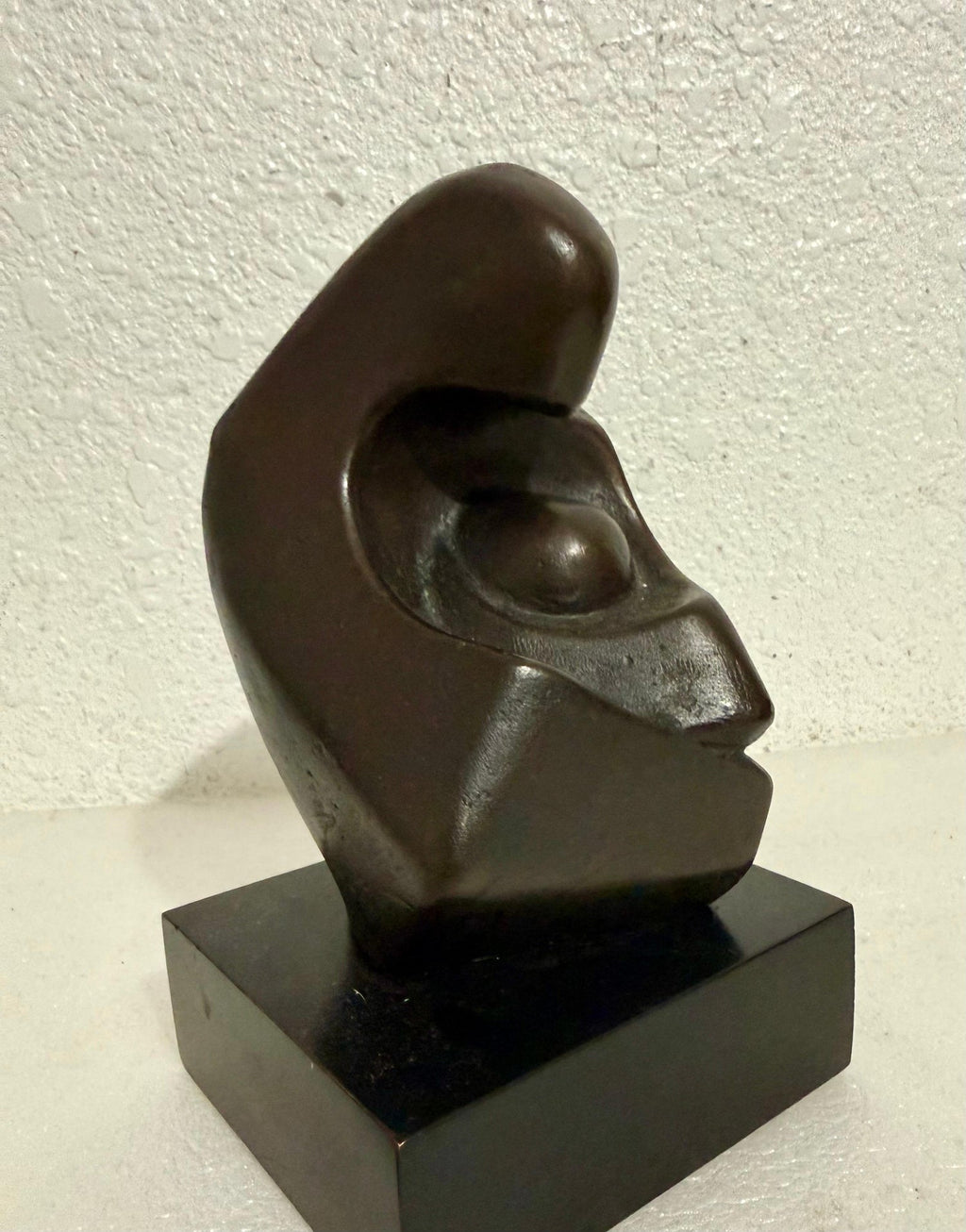 Modernist Israeli Bronze Sculpture Abstract Mother & Child Zvi Yehuda Aldouby